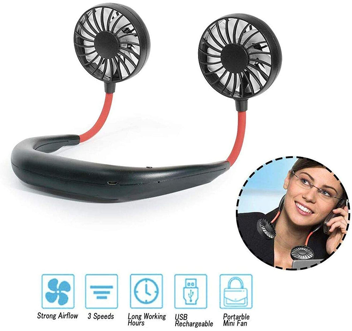 USB Portable Neck Fan